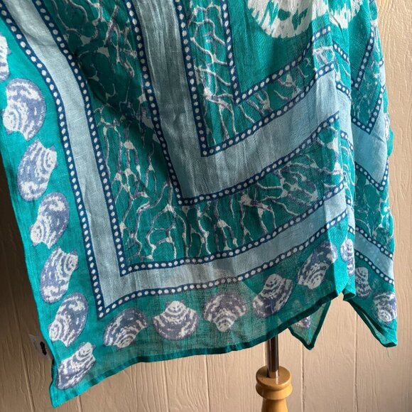 Mudpie Linen Beachy Novelty Print Double-V Kimono Coverup - Picture 9 of 12